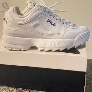 White FILA sneakers size 8 used